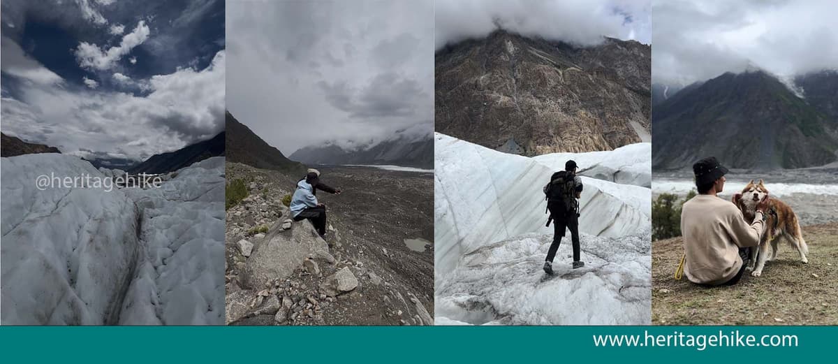 Passu village on the Karakoram Highway in Gojal, Upper Hunza, with the jagged Passu Cones rising dramatically against a clear mountain sky